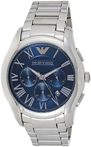 Emporio Armani Chronograph Quartz Blue Dial Silver Steel Strap Watch For Men - AR11082