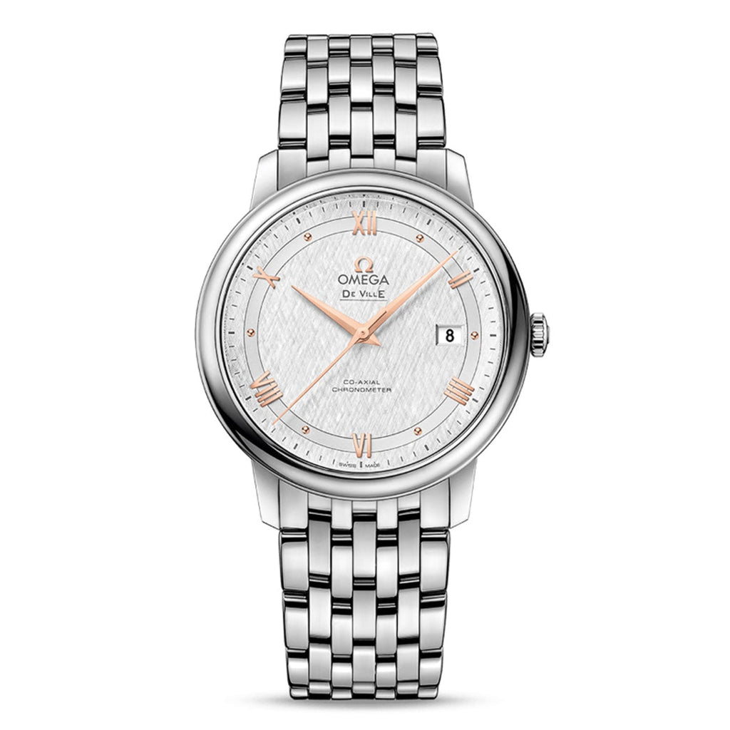 Omega De Ville Prestige Co Axial Silver Dial Silver Steel Strap Watch for Men - 424.10.40.20.02.004