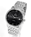 Omega De Ville Prestige Co-Axial Black Dial Silver Steel Strap Watch for Men - 424.10.40.20.01.001