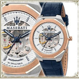 Maserati Stile Automatic Limited Edition White Dial Blue Leather Strap Watch For Men - R8821142001