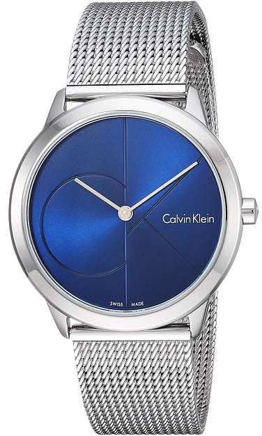 Calvin Klein Minimal Blue Dial Silver Mesh Bracelet Watch  display picture 3