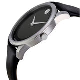 Movado Museum Black Dial Black Leather Strap Watch For Men - 606502