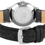 Daniel Wellington Dapper Sheffield White Dial Black Leather Strap Watch For Men - DW00100088
