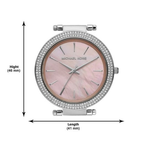 Michael Kors Darci Analog Pink Dial Silver Mesh Bracelet Watch For Women - MK4518