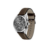 Hugo Boss Grand Prix Grey Dial Brown Leather Strap Watch for Men -  1513476
