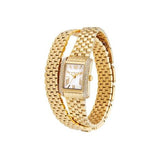 Michael Kors Emery Pave Double Wrap White Dial Gold Steel Strap Watch for Women - MK4833