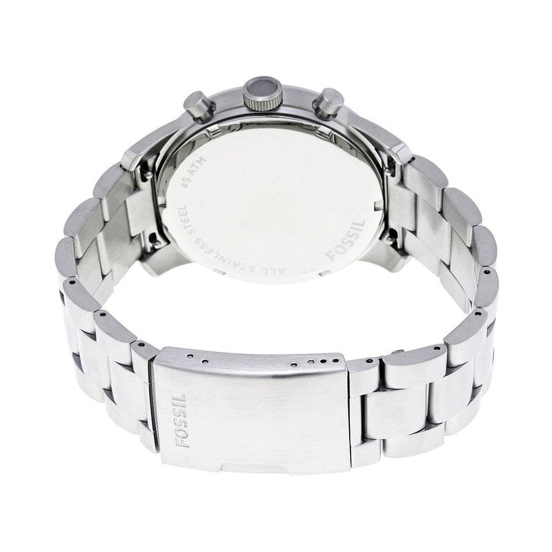 Fossil Pilot 54 Chronograph Navy Blue Dial Silver Steel Strap Watch for Men - FS5203