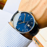 Tissot Chemin Des Tourelles Powermatic 80 Blue Dial Blue Leather Strap Watch for Men - T099.407.16.047.00