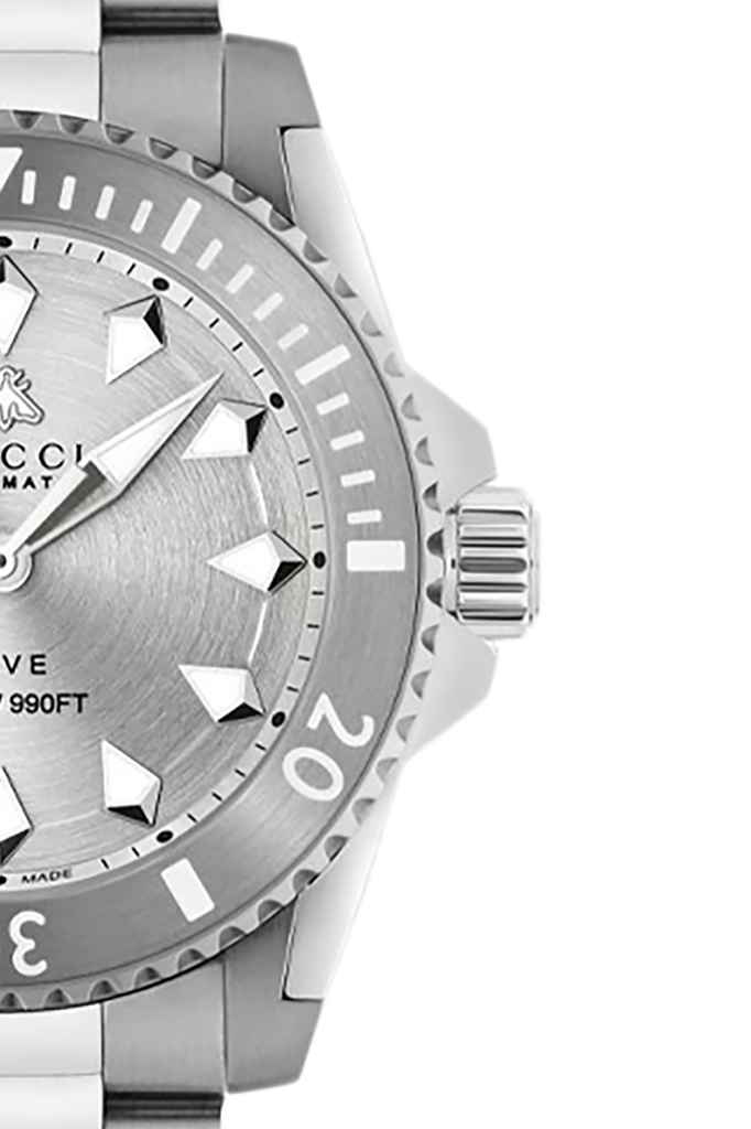 Gucci Dive Automatic Silver Dial Silver Steel Strap Watch for Men - YA136354