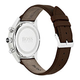 Hugo Boss Grand Prix Grey Dial Brown Leather Strap Watch for Men -  1513476