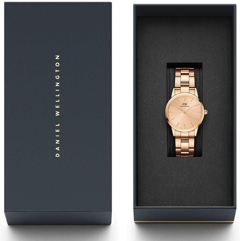 Daniel Wellington Iconic Link Unitone Rose Gold Dial Rose Gold Steel Strap Watch For Women - DW00100401