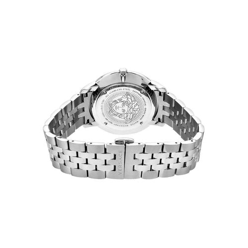 Versace V-Urban Light Blue Dial Silver Steel Strap Watch for Men - VELQ00419