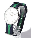 Daniel Wellington Classic Warwick White Dial Two Tone Nylon Strap Watch for Men - DW00100019