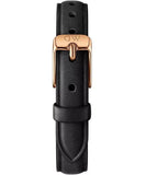 Daniel Wellington Quadro White Dial Black Leather Strap Watch For Women - DW00100434