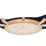 Daniel Wellington Classic Glasgow White Dial Two Tone NATO Strap Watch For Women - DW00100031