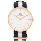 Daniel Wellington Classic Glasgow White Dial Two Tone NATO Strap Watch For Women - DW00100031