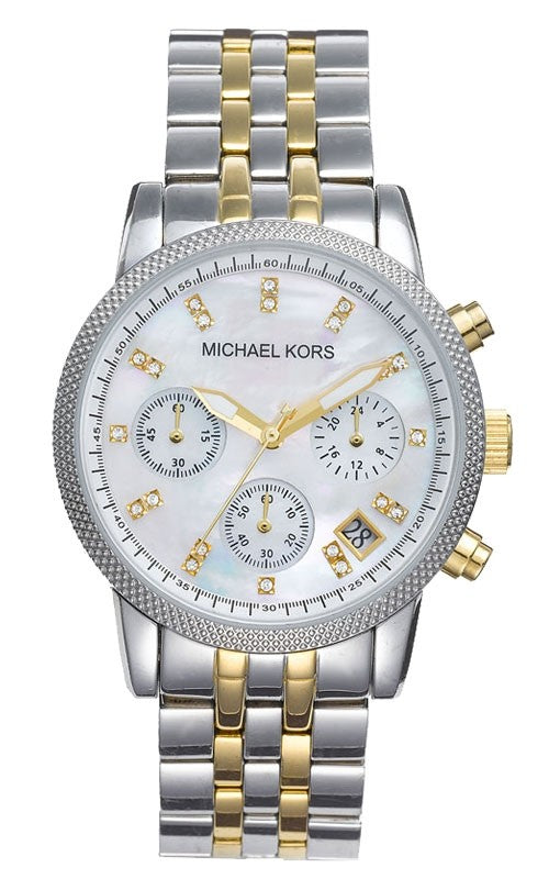 Michael Kors Ritz Chronograph White Dial Two Tone Steel  display picture 3
