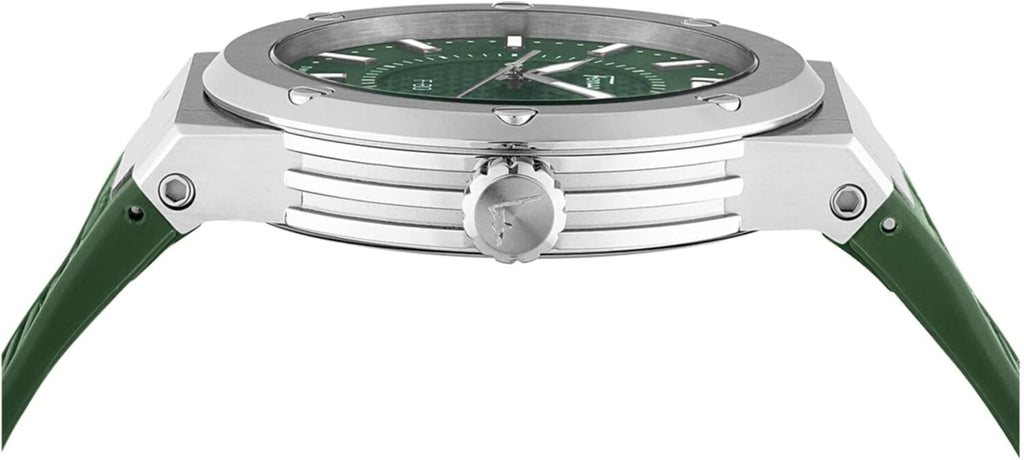 Salvatore Ferragamo F-80 Classic Green Dial Green Rubber Strap Watch for Men - SFHY02722