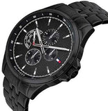 Tommy Hilfiger Shawn Quartz Black Dial Black Steel Strap Watch for Men - 1791611