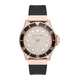 Michael Kors Everest Analog Rose Gold Dial Black Silicone Strap Watch For Women - MK7358