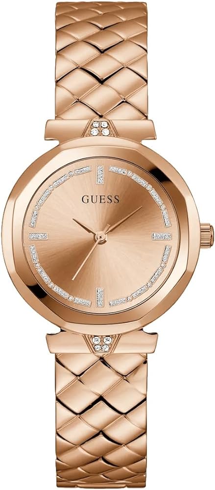 Guess Rumour Quartz Rose Gold Dial Rose Gold Steel Strap  display picture 1