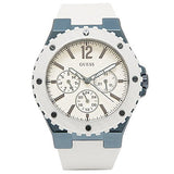 Guess Overdrive Chronograph White Dial White Rubber Strap Watch for Women - W0149L6