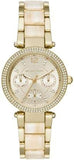 Michael Kors Parker Analog Gold Dial Gold Steel Strap Watch For Women - MK6833