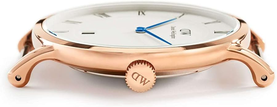 Daniel Wellington Dapper Durham White Dial Brown Leather Strap Watch For Men - DW00100115