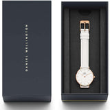 Daniel Wellington Petite White Dial White Leather Strap Watch For Women - DW00100249