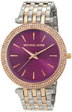 Michael Kors Darci Purple Dial Two Tone Steel Strap Watch for Women - MK3353