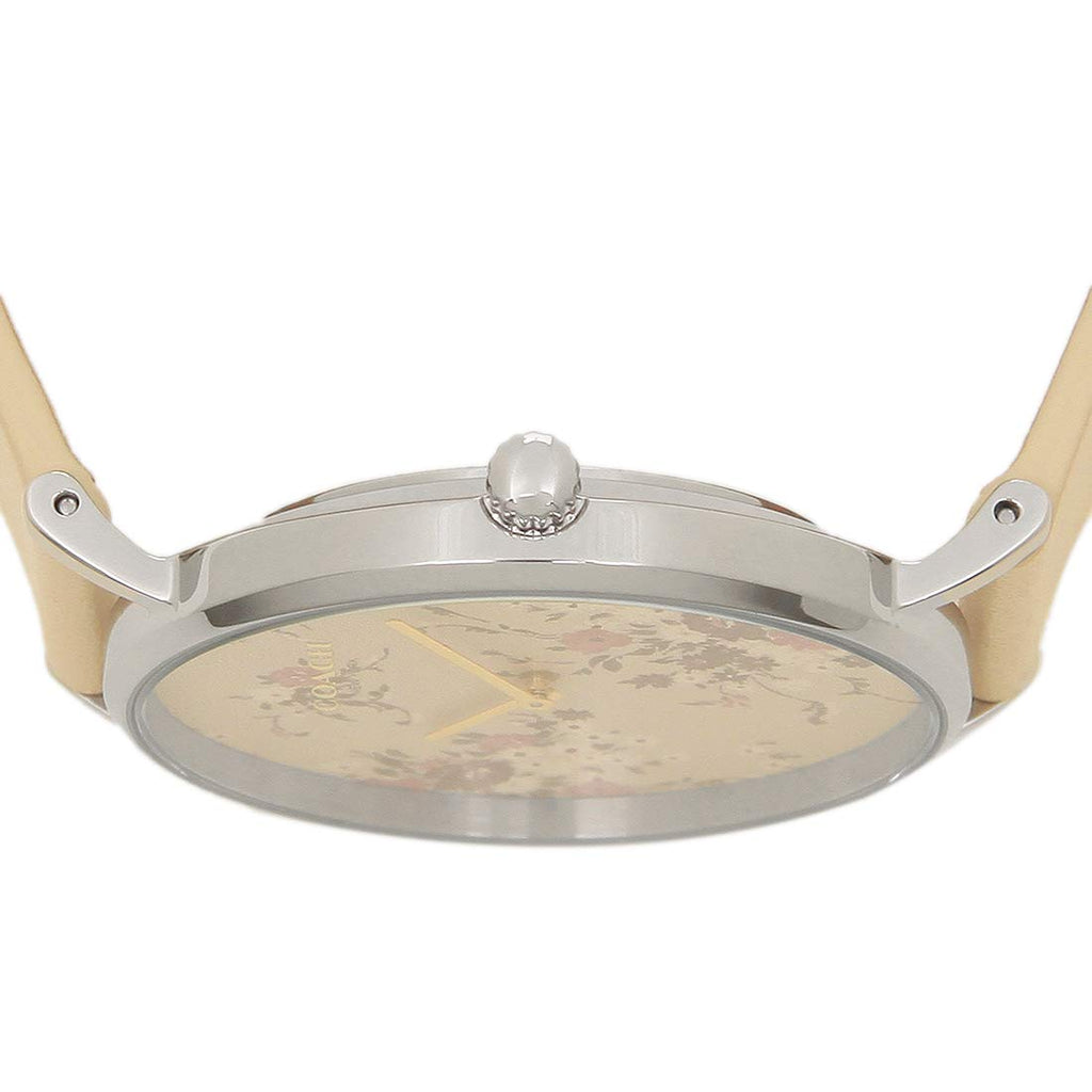 Coach Perry Beige Floral Dial Beige Leather Strap Watch for Women - 14503293