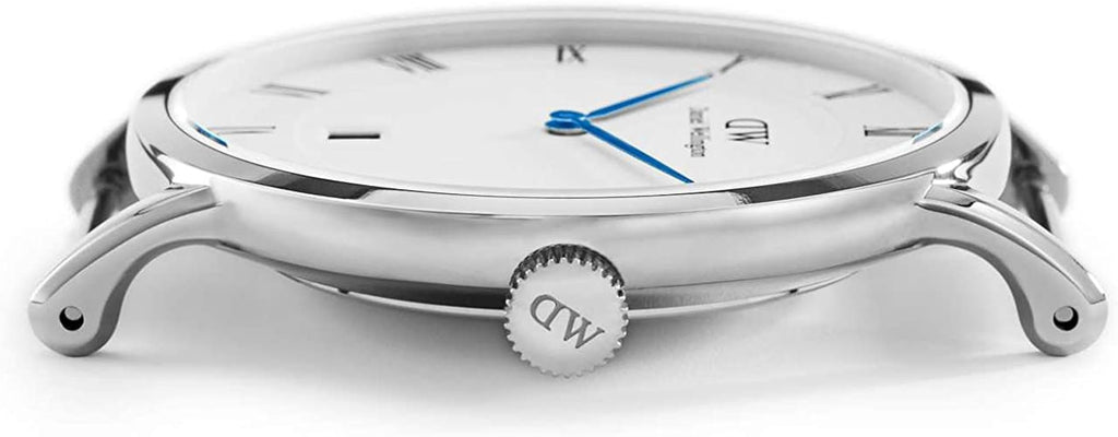 Daniel Wellington Dapper Durham White Dial Brown Leather Strap Watch For Men - DW00100116