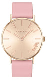 Coach Perry Rose Gold Dial Pink Leather Strap Watch for Women - 14503332-C