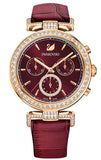 Swarovski Era Journey Red Dial Red Leather Strap Watch for Women - 5416701