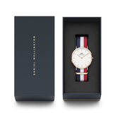 Daniel Wellington Classic Cambridge White Dial Two Tone NATO Strap Watch For Men - DW00100003