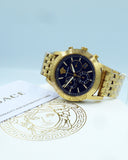 Versace Sport Tech Chronograph Black Dial Gold Steel Strap Watch for Men - VELT00419
