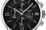 Tissot T Classic Chemin Des Tourelles Chronograph Black Dial Black Leather Strap Watch For Men - T099.427.16.058.00