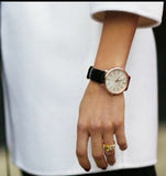 Michael Kors Jaryn Quartz White Dial Black Leather Strap Watch For Women - MK2472