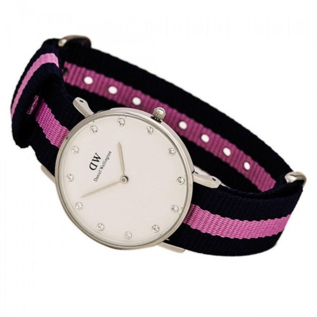 Daniel Wellington Classy Winchester White Dial Two Tone NATO Strap Watch For Women - DW00100081
