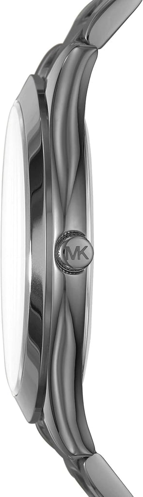 Michael Kors Slim Runway Blue Dial Grey Steel Strap Watch For Men - MK8584
