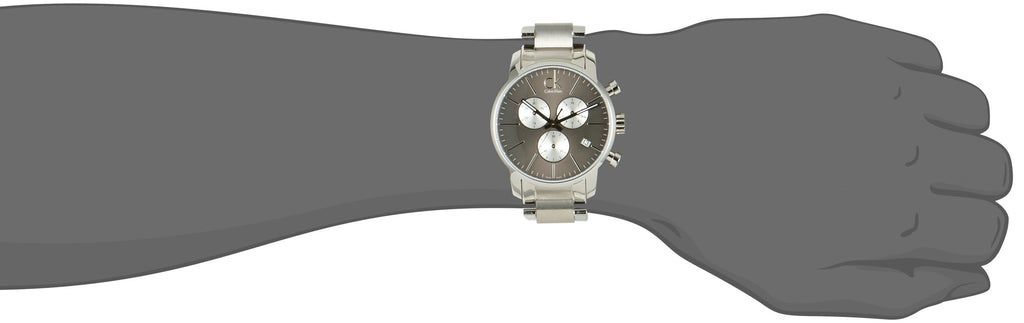 Calvin Klein City Chronograph Black Dial Silver Steel Strap Watch for Men - K2G2714X