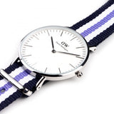 Daniel Wellington Classic Trinity White Dial Three Tone Nylon Strap Watch For Women - 0609DW