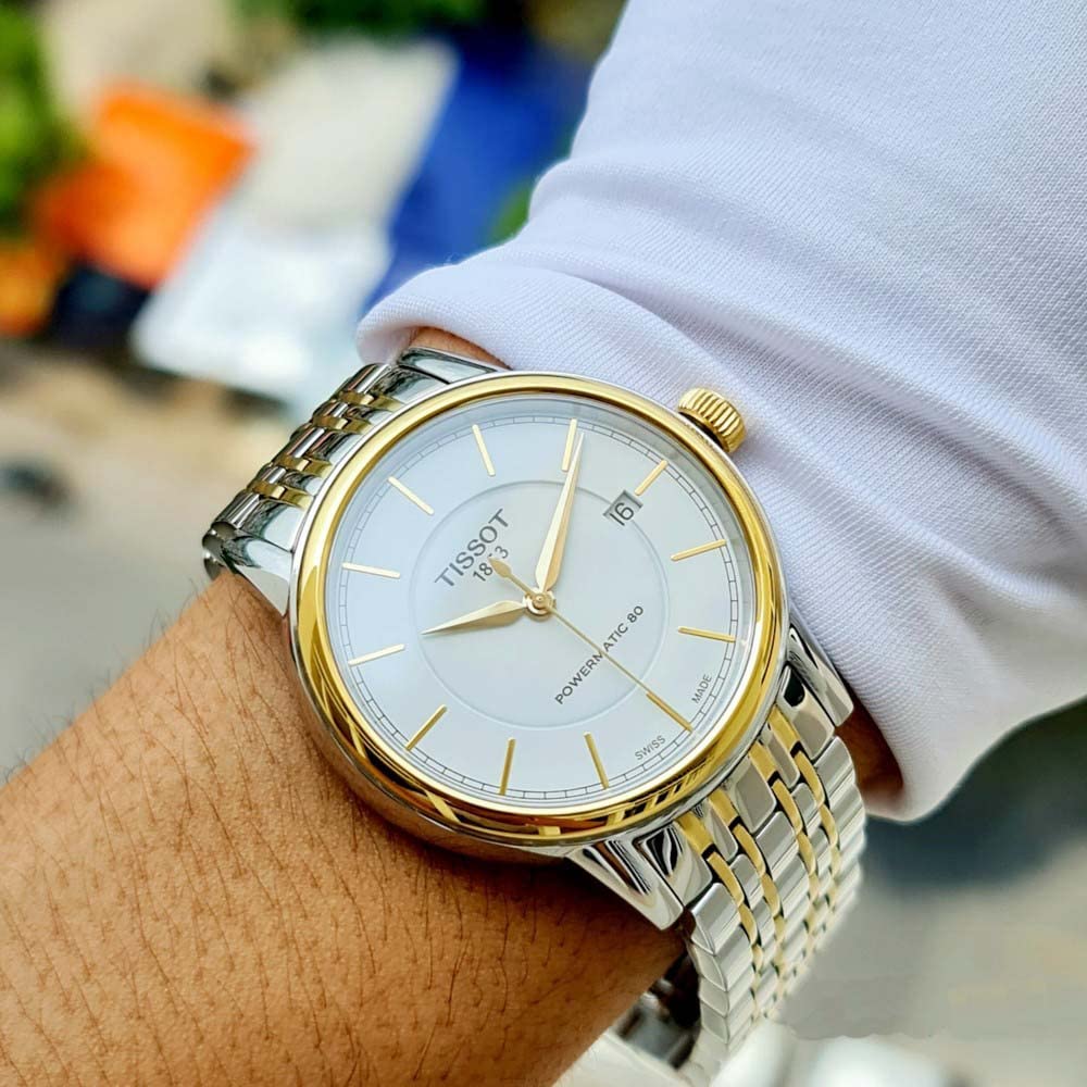 Tissot T Classic Carson Automatic White Dial Two Tone Steel Strap Watch for Men - T085.407.22.011.00