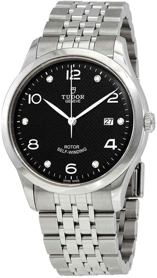 Tudor 1926 Automatic Diamonds Black Dial Silver Steel Strap Watch for Men - M91650-0004