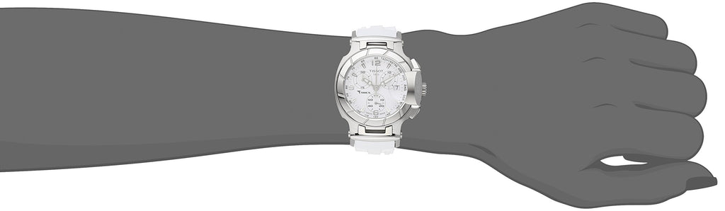 Tissot T Race Lady Chronograph White Dial White Rubber Strap Watch for Women - T048.217.17.017.00
