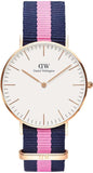 Daniel Wellington Classic Winchester White Dial Three Tone Nylon Strap Watch For Women - DW00100033