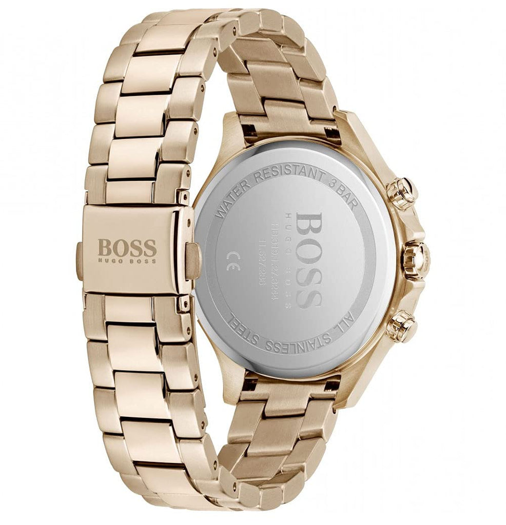 Hugo Boss Hera Blue Dial Gold Steel Strap Watch for Women - 1502566