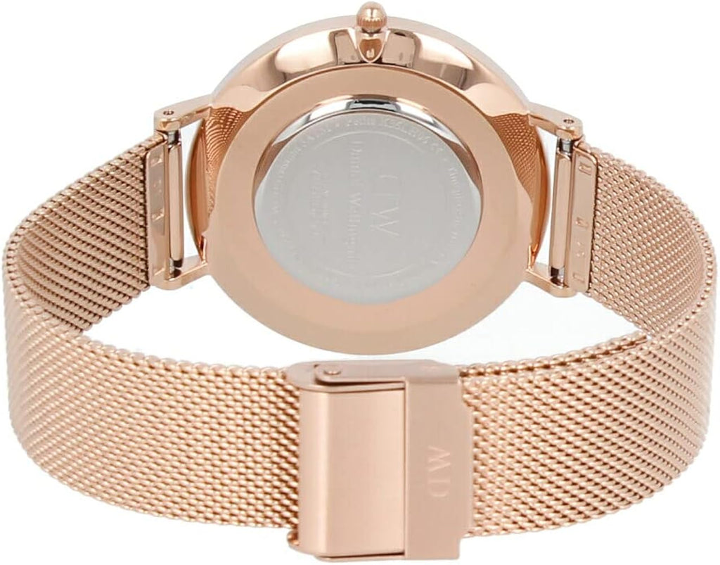 Daniel Wellington Petite Amber Brown Dial Rose Gold Mesh Strap Watch for Women - DW00100478