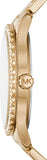 Michael Kors Layton Chronograph Brown Dial Gold Steel Strap Watch For Women - MK7296