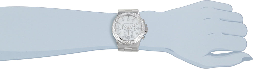 Michael Kors Dylan Glitz Chronograph White Dial Silver Steel Strap Watch For Women - MK5411